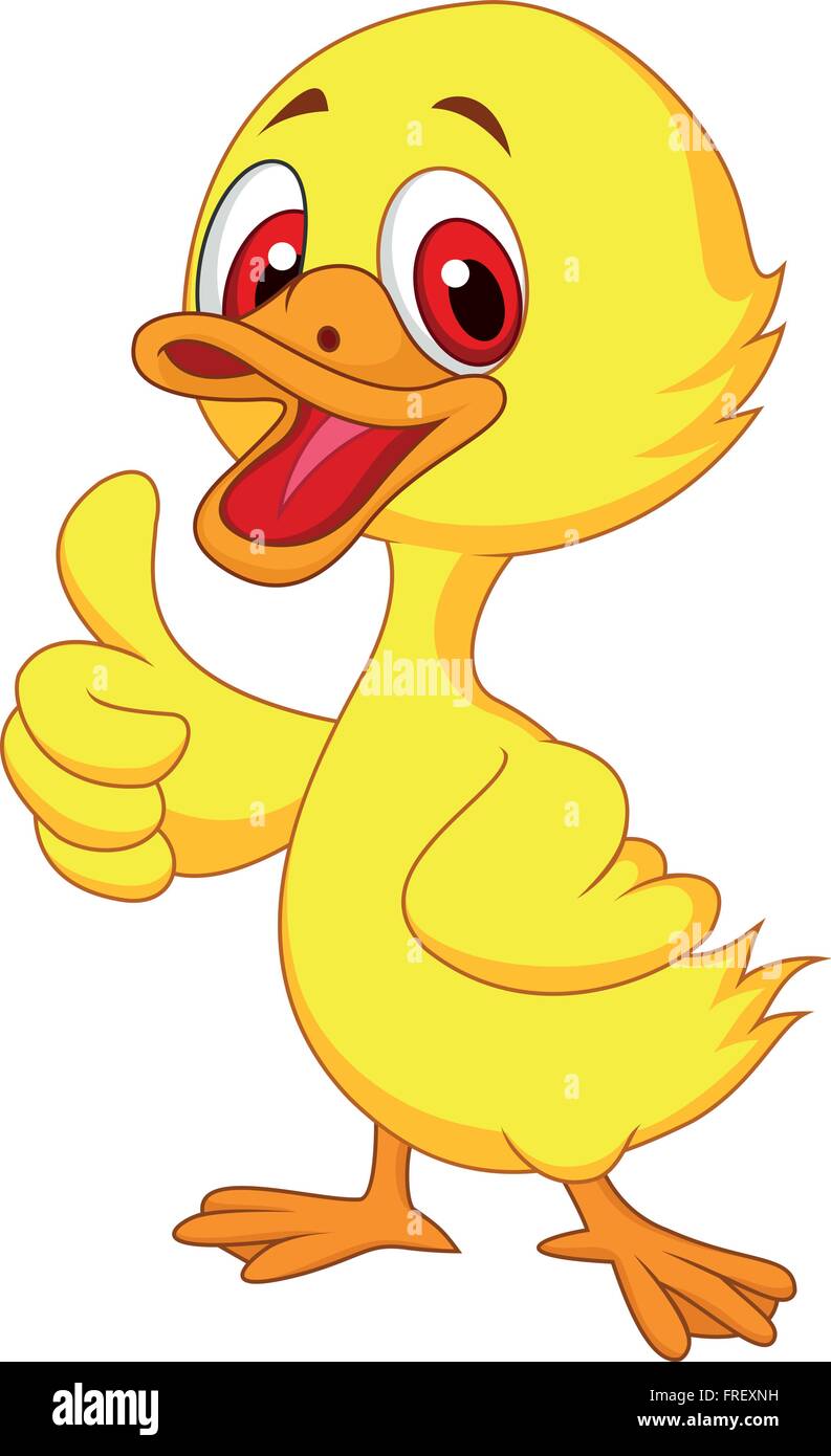 Cute baby duck cartoon thumb up Stock Vector Image & Art - Alamy
