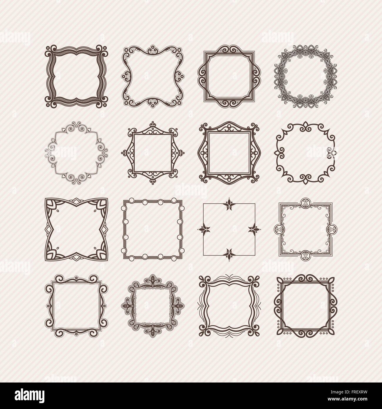 Set of ornate vector mandala borders and frames. Gothic lace ...