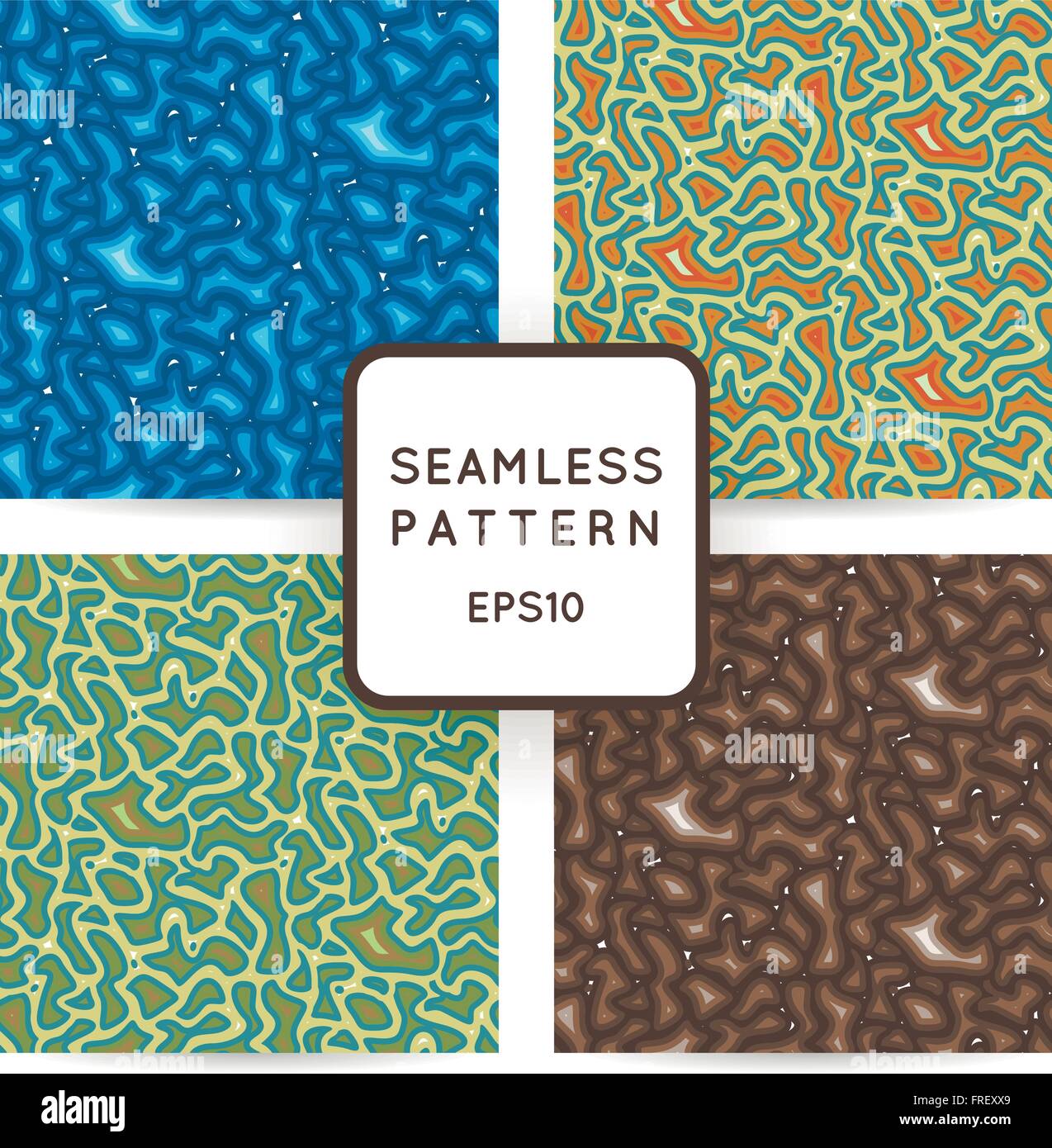 Set of vector seamless patterns in the style of camouflage Stock Vector ...