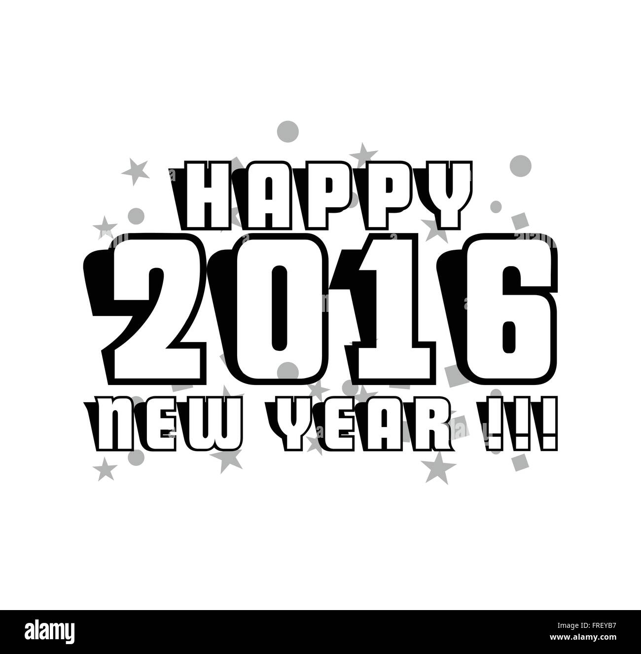 Happy New Year 2016 Text Stock Vector