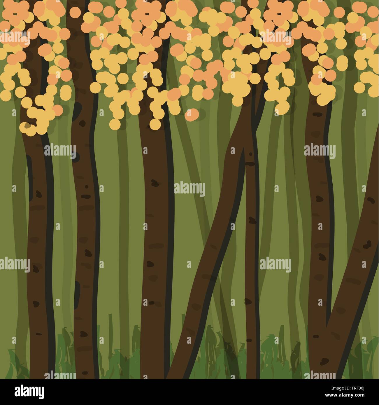 Illustration of the green forest Stock Vector