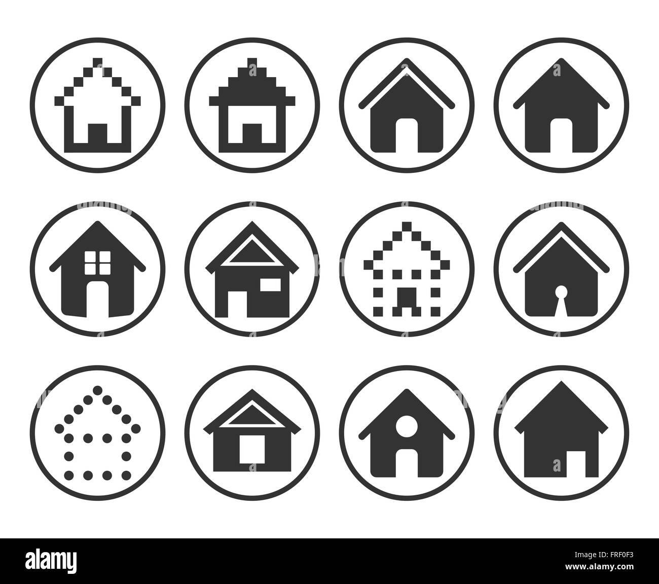 Set of 12 Home Icons Stock Vector Image & Art - Alamy