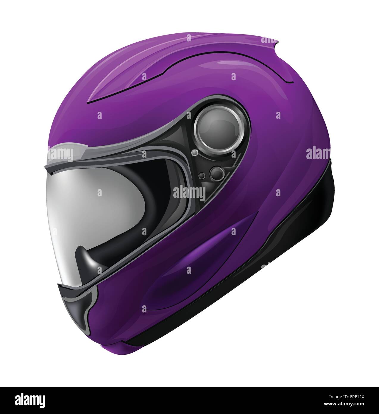 Purple Helmet Isolated on White Stock Vector