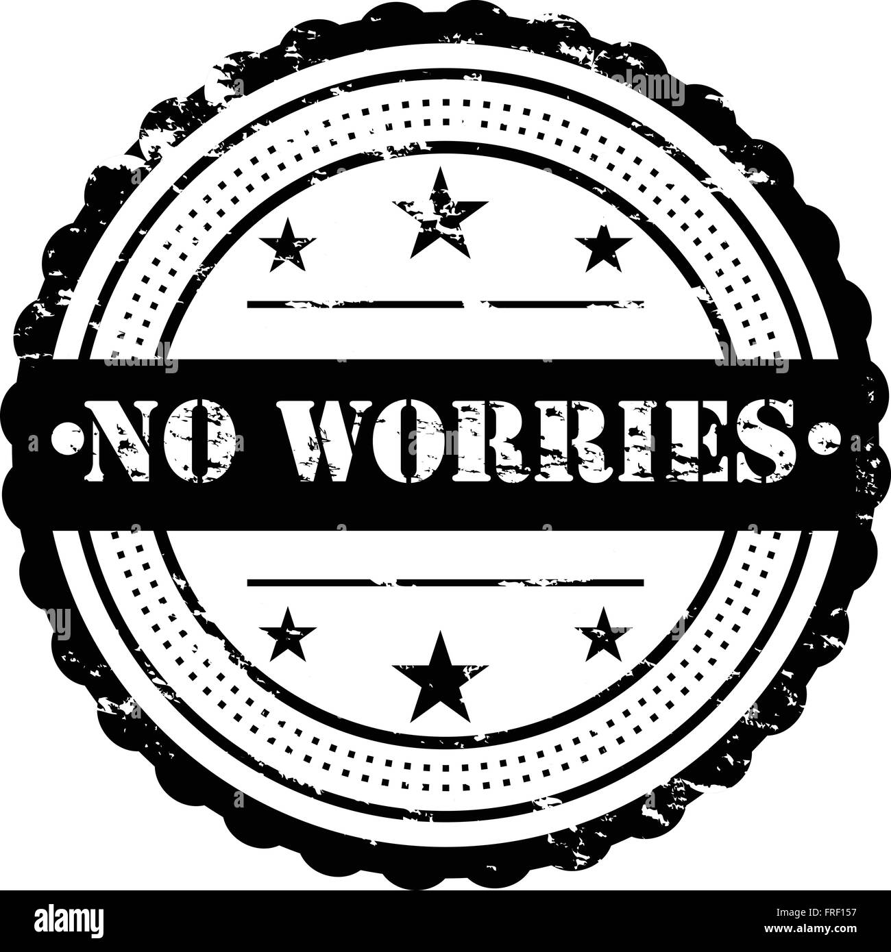 No Worries / Grunge Badge Stock Vector