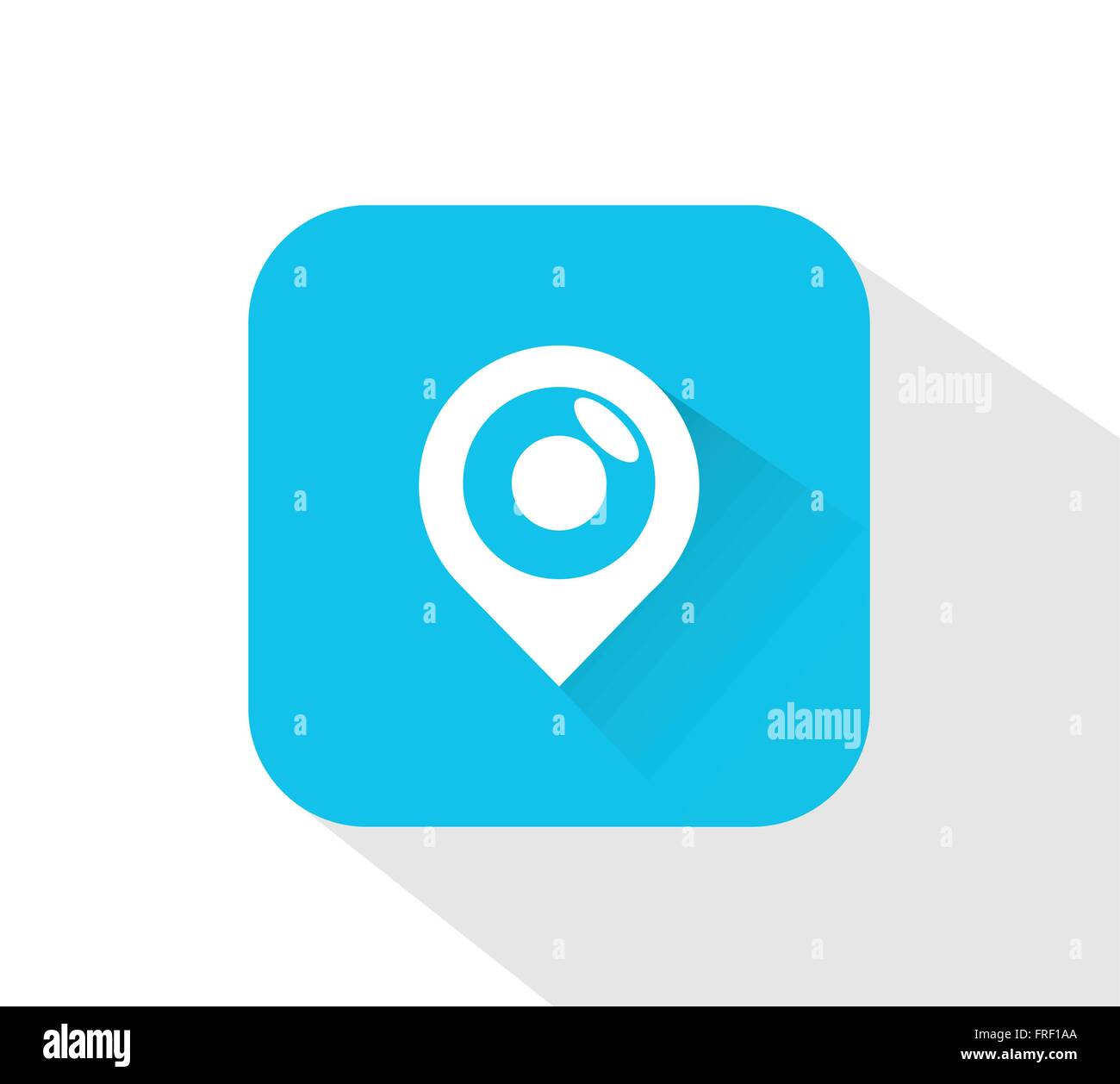 Blue icon with pin sign location icon Stock Vector Image & Art - Alamy