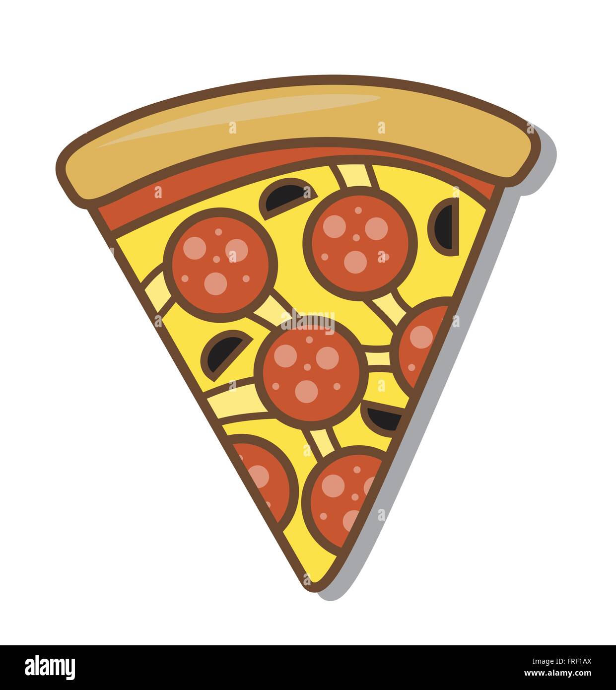 Slice of Cartoon Salami Pizza Isolated on White Stock Vector Image & Art Alamy