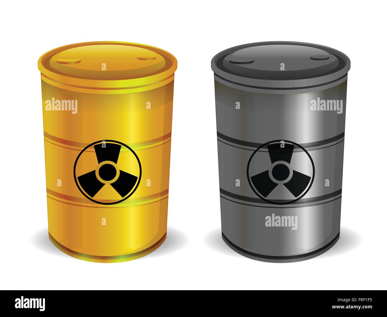 Radioactive Barrels Isolated on White Stock Vector