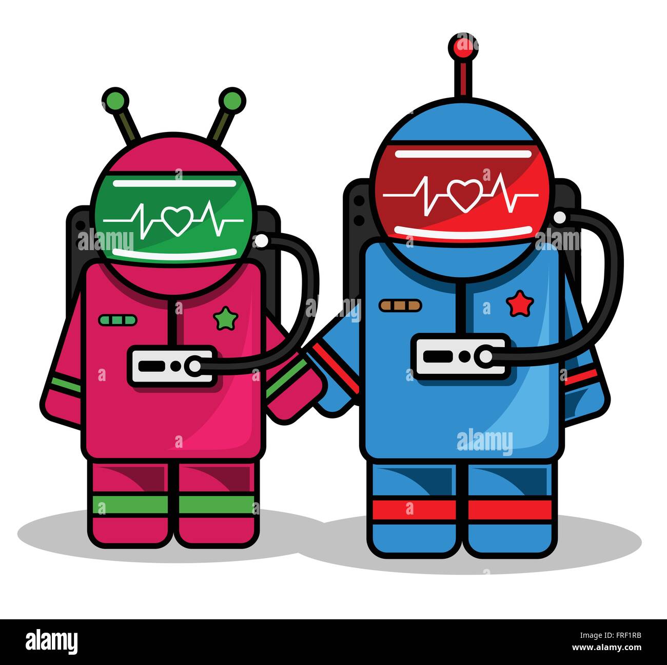 Cartoon Astronaut Couple Stock Vector Image & Art - Alamy