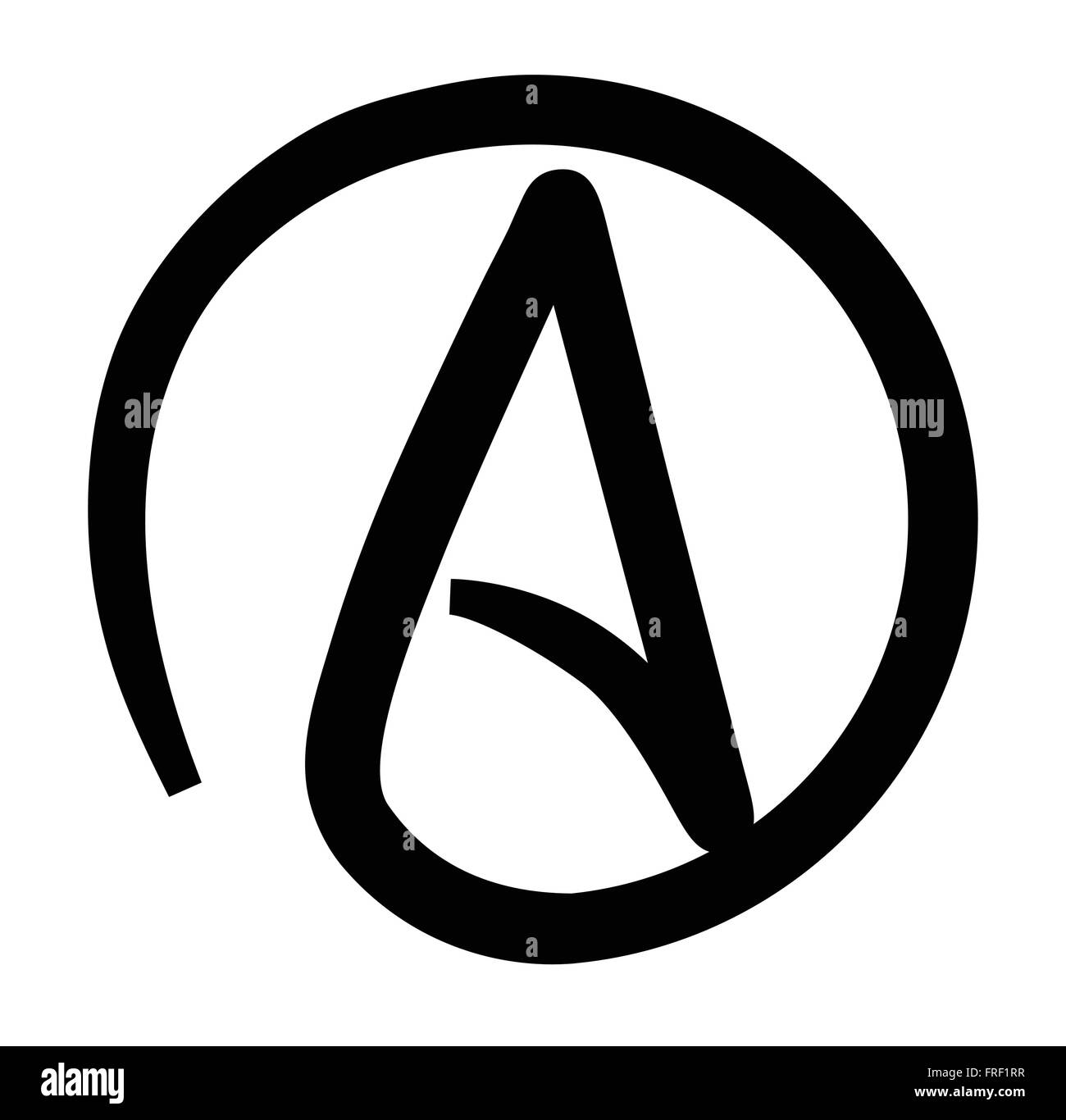 Atheism Black and White Printable Symbol Stock Vector