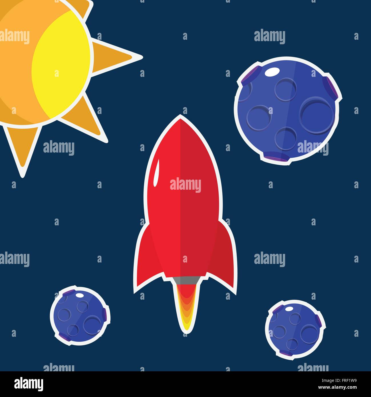 Flat Space Illustration: Vector Stock Vector Image & Art - Alamy