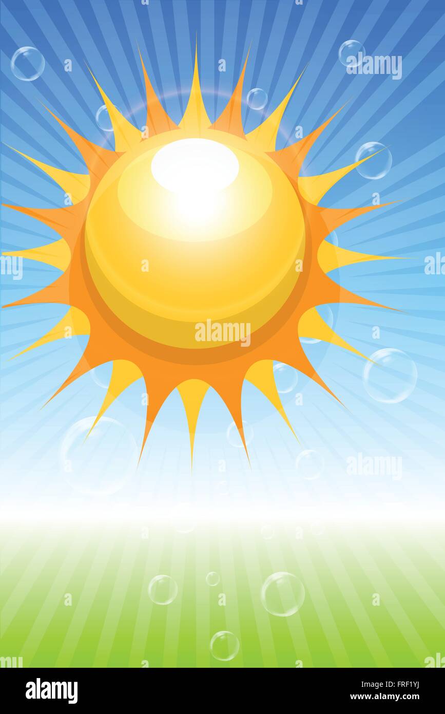 Clear Blue Sky with Bright Sun Background Stock Vector Image & Art - Alamy