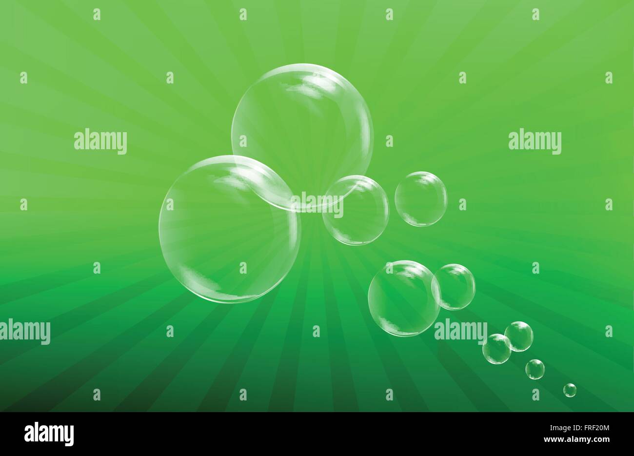 Realistic Bubbles Over Green Background Stock Vector Image & Art Alamy