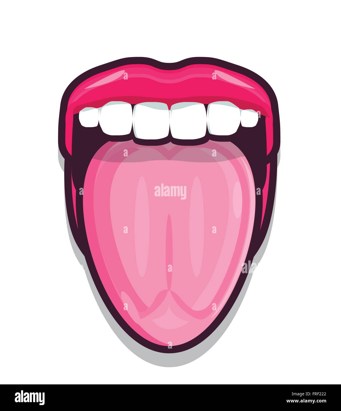 Mouth sticking out tongue Illustration on White Background Stock Vector