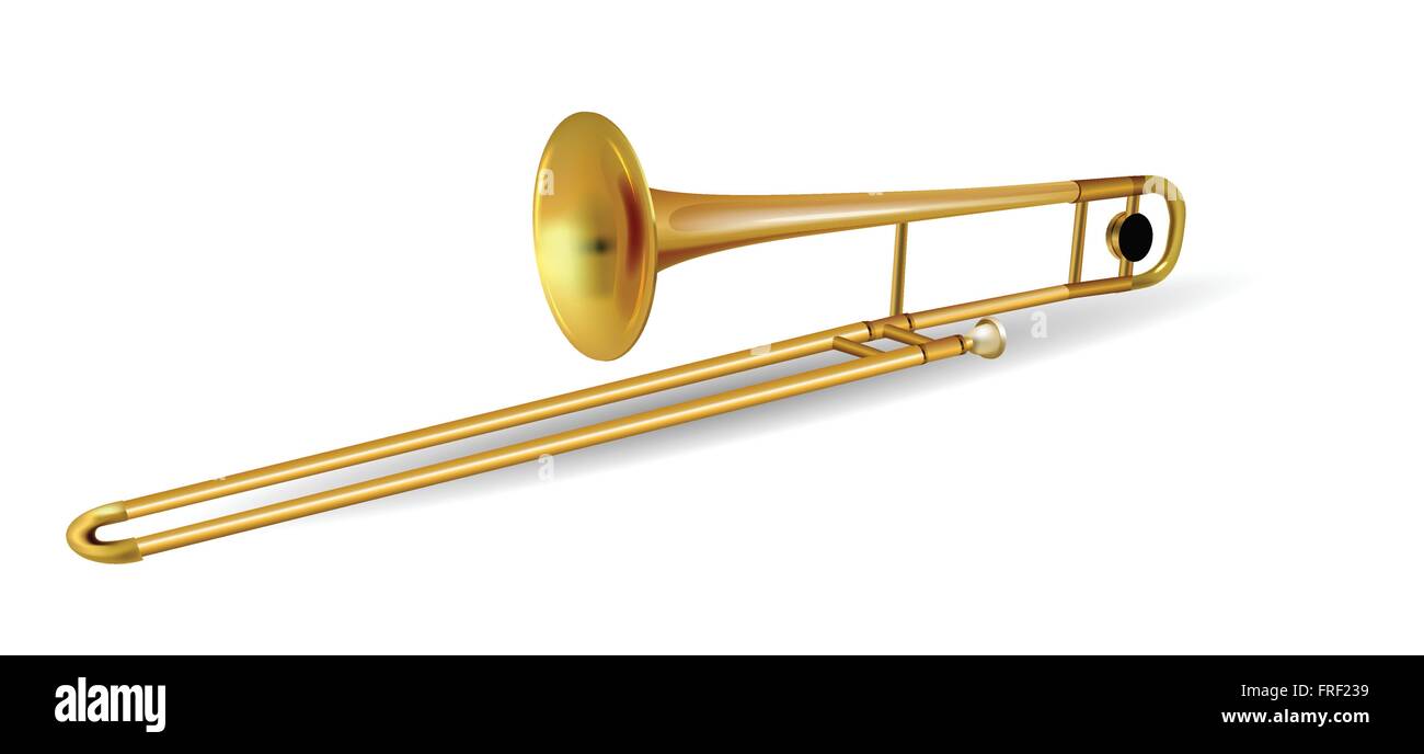 Trombone Musical Instrument Isolated on White Stock Vector Image & Art