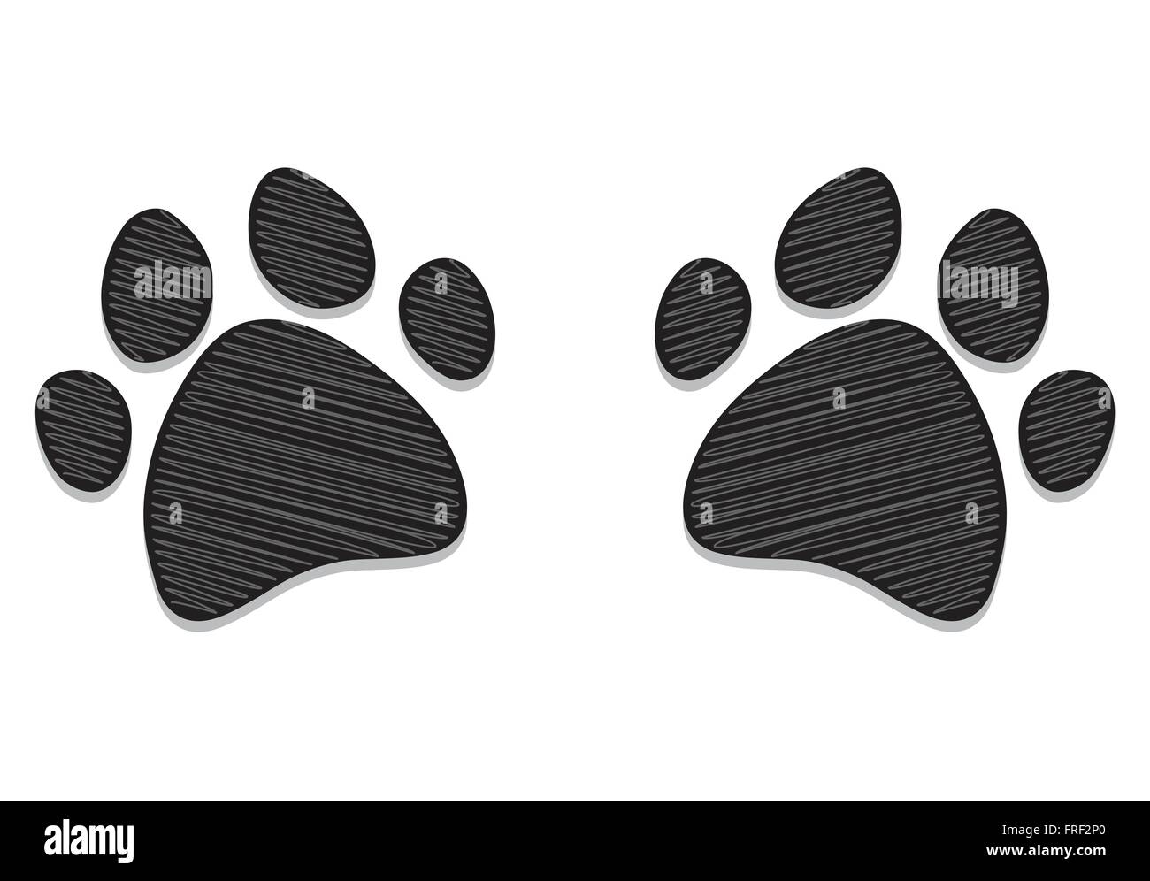 Dog Paws Isolated on White Stock Vector