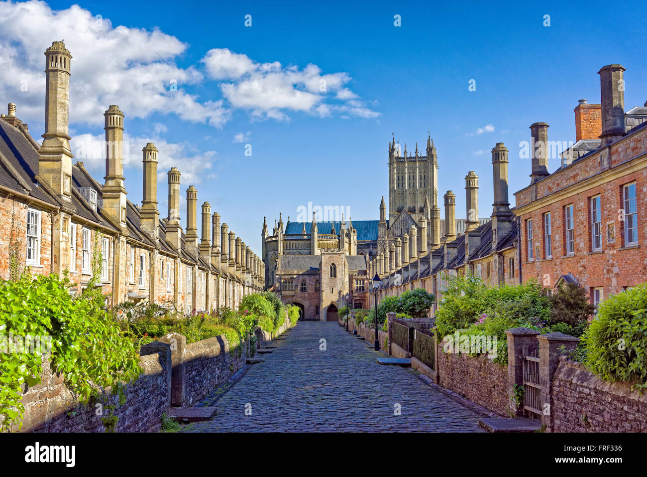 Vicar's Close, Wells Cathedral, Somerset, England Stock Photo