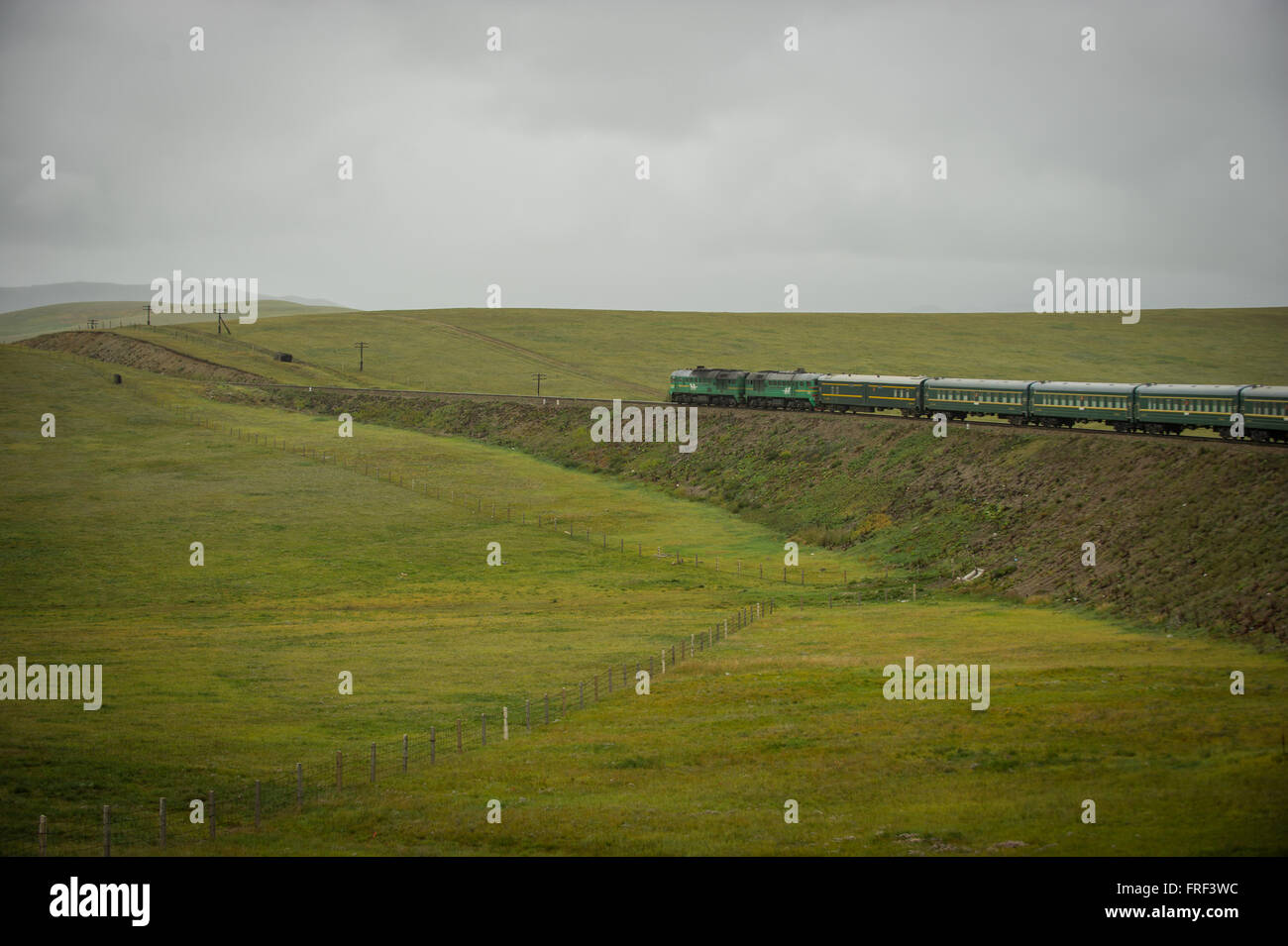 A view from the Trans Mongolian Railway somewhere in Mongolia Stock ...