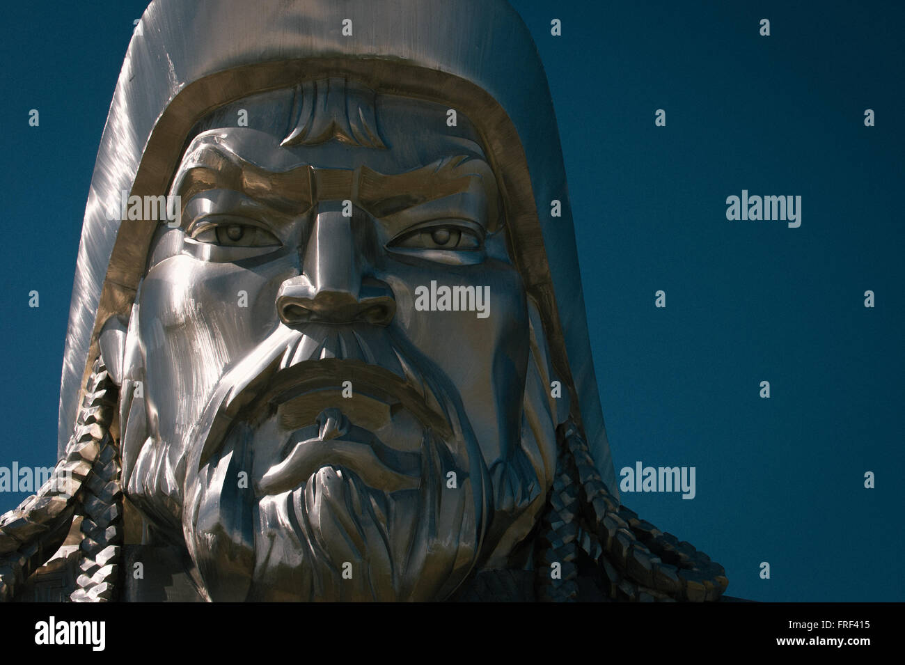 A giant statue of Chinggis Khan (Genghis Khan) in Mongolia Stock Photo