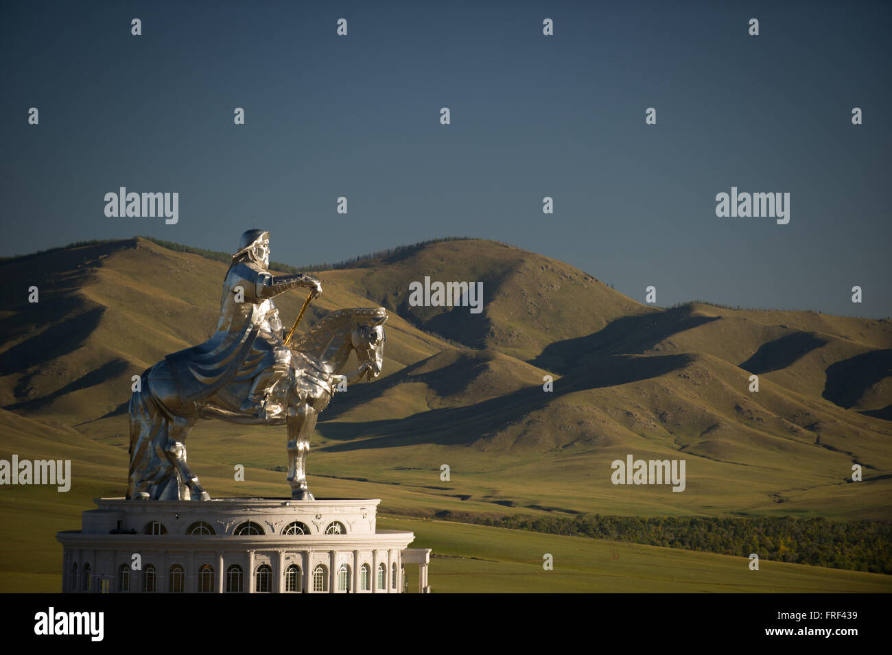 A giant statue of Chinggis Khan (Genghis Khan) in Mongolia Stock Photo