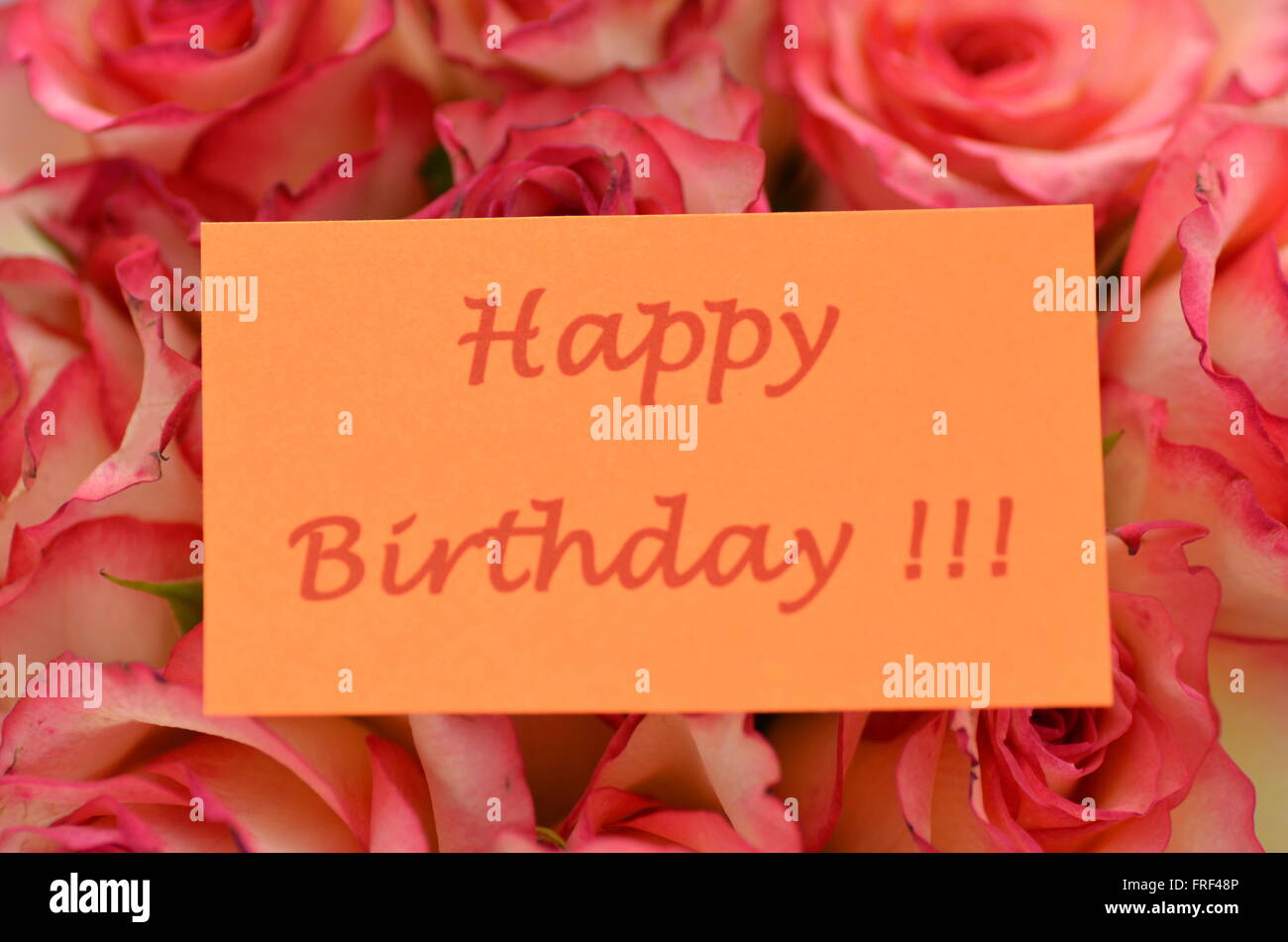 happy birthday day and bouquet of gorgeous red roses Stock Photo - Alamy