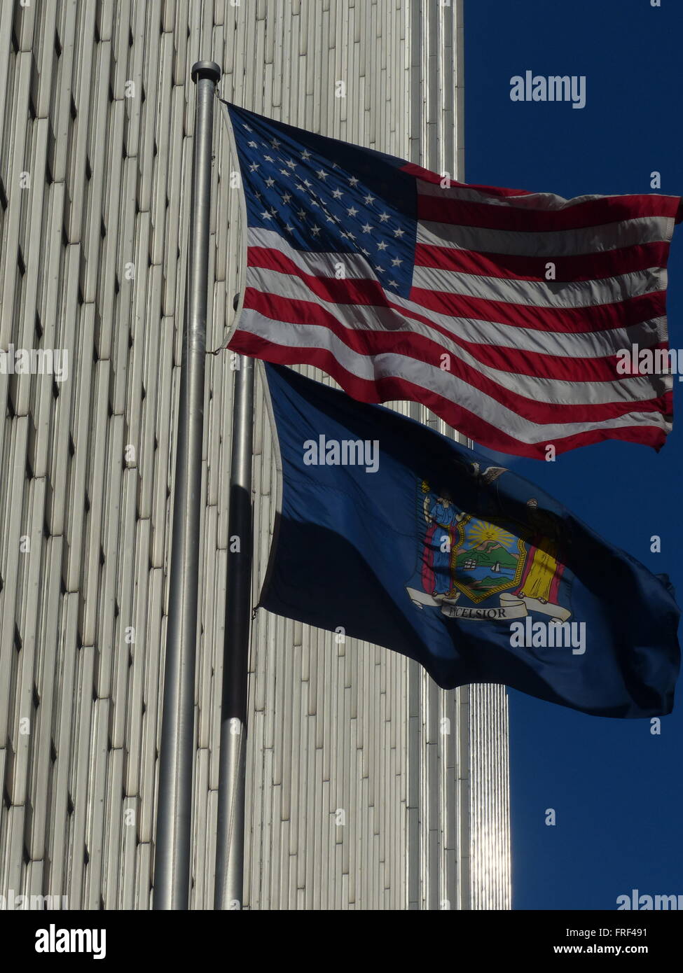 US flag and New York State flag Stock Photo - Alamy
