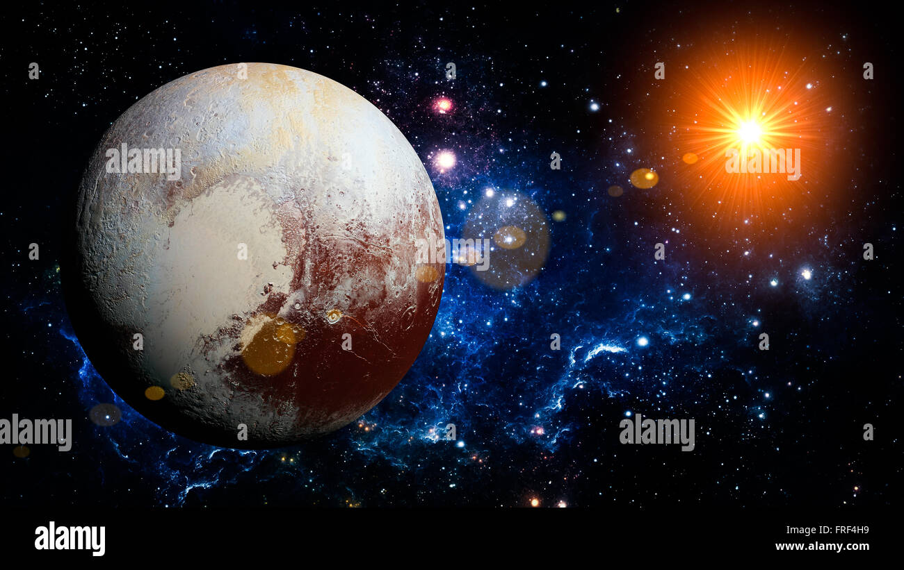 Pluto Planet Solar System Space Isolated Illustration Stock
