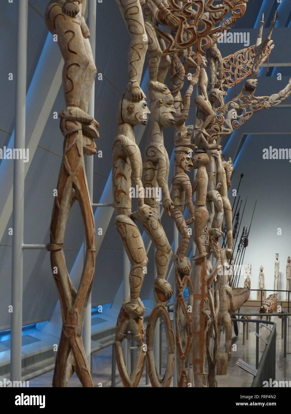 Wooden statues on display Stock Photo Alamy