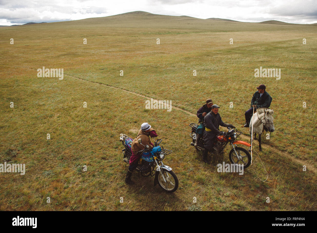 Horsemen on the Mongolian steppe Stock Photo - Alamy