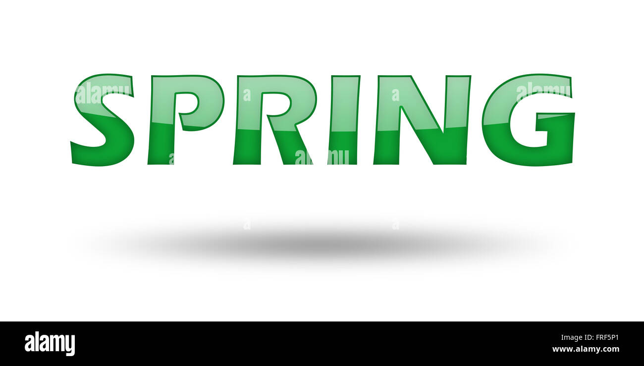 Word Spring with green letters and shadow Stock Photo - Alamy