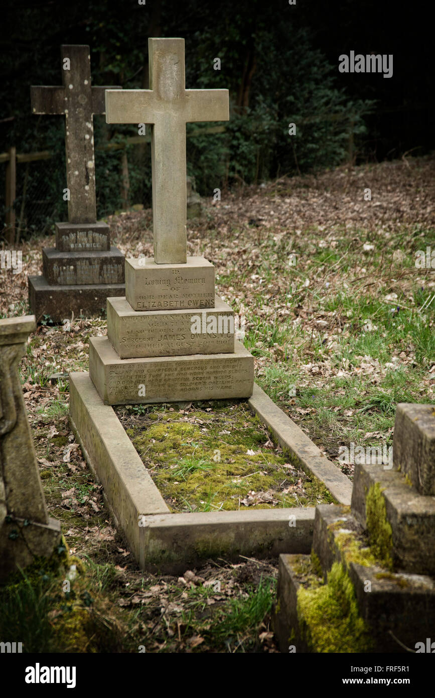 Grave of James Owens VC (1827 – 20 August 1901) at Lorne Road Cemetery, Brentwood, Essex, England, U.K. Stock Photo