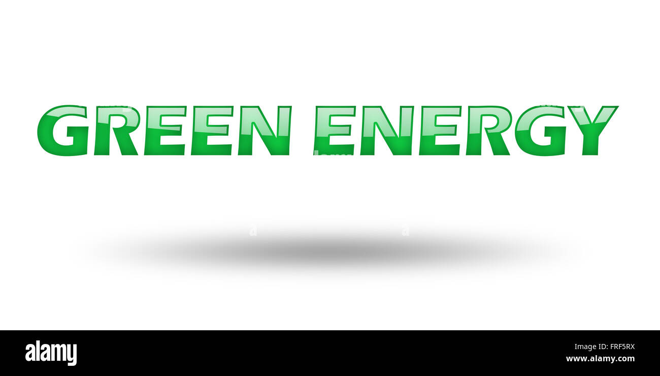 Text Green Energy with green letters and shadow Stock Photo - Alamy