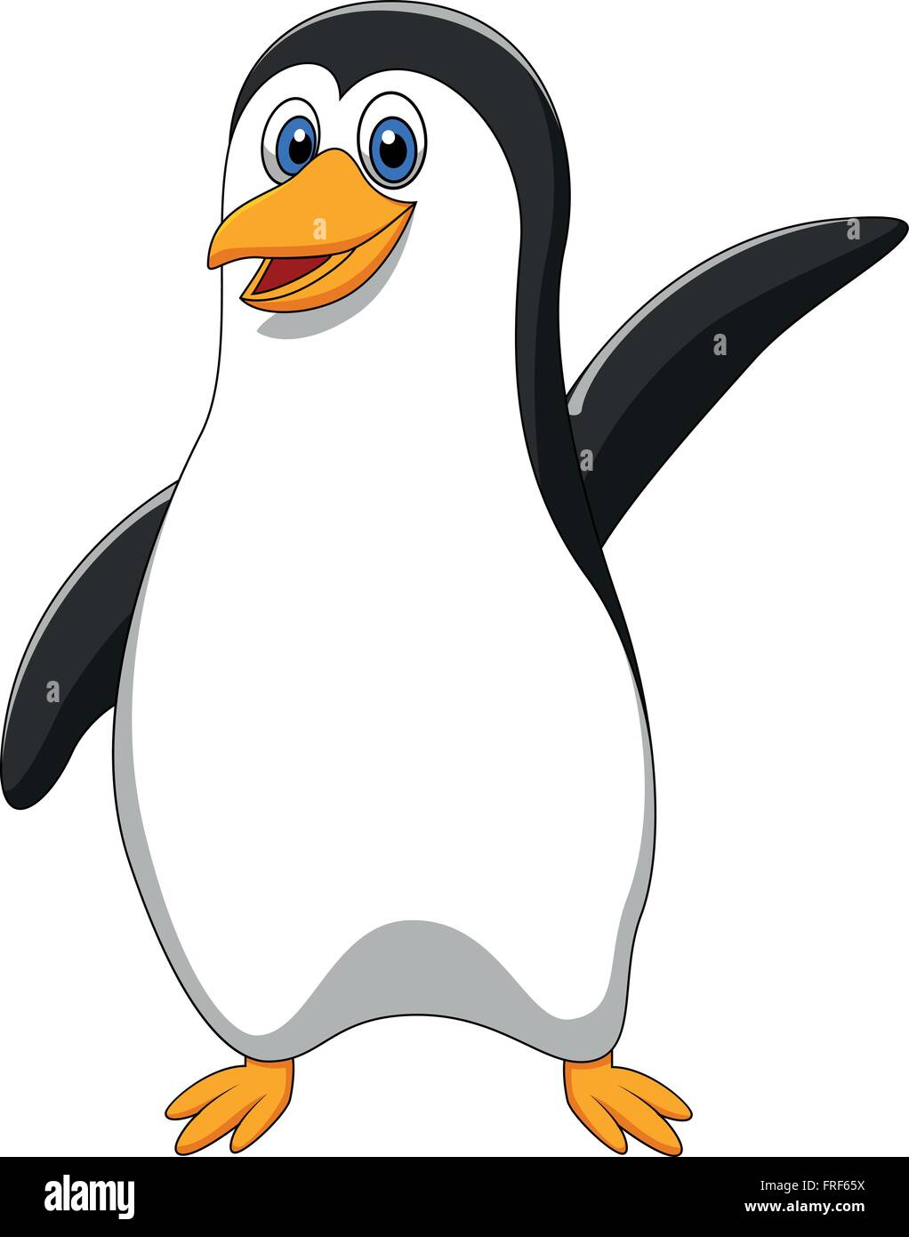 cute penguin cartoon waving Stock Vector Image & Art - Alamy