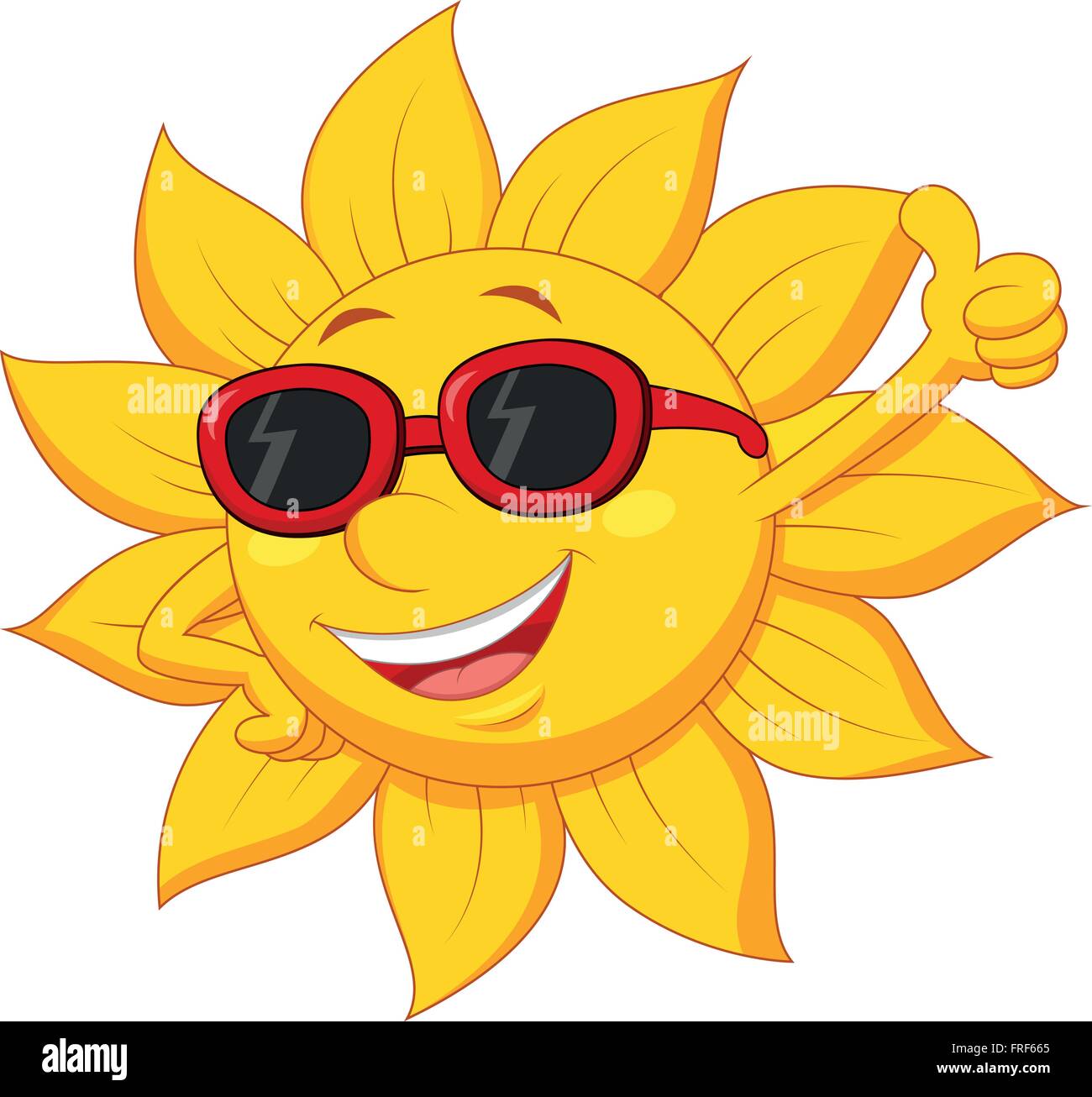 Sun cartoon character with thumb up Stock Vector Image & Art - Alamy