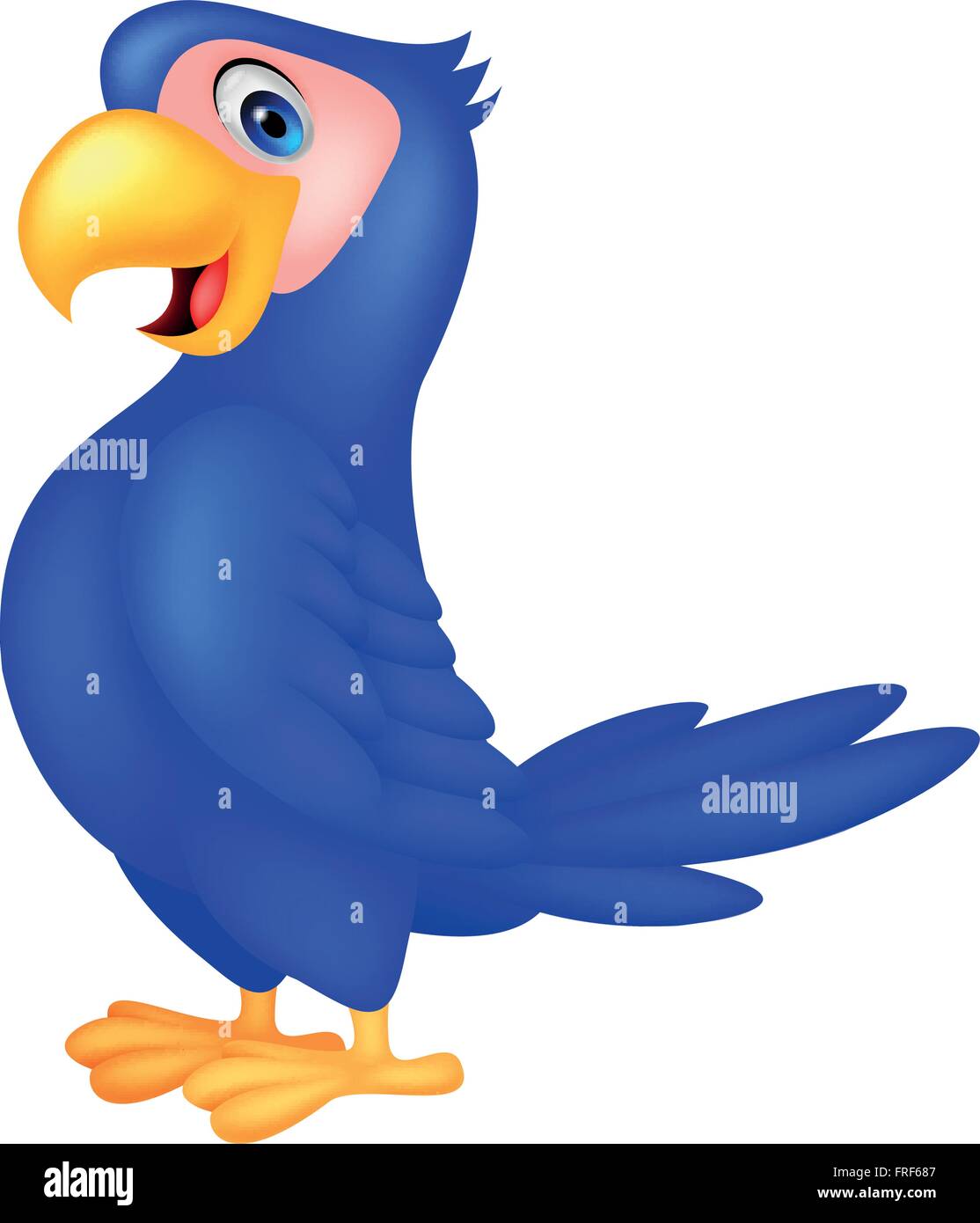 Cute blue parrot cartoon Stock Vector Image & Art - Alamy