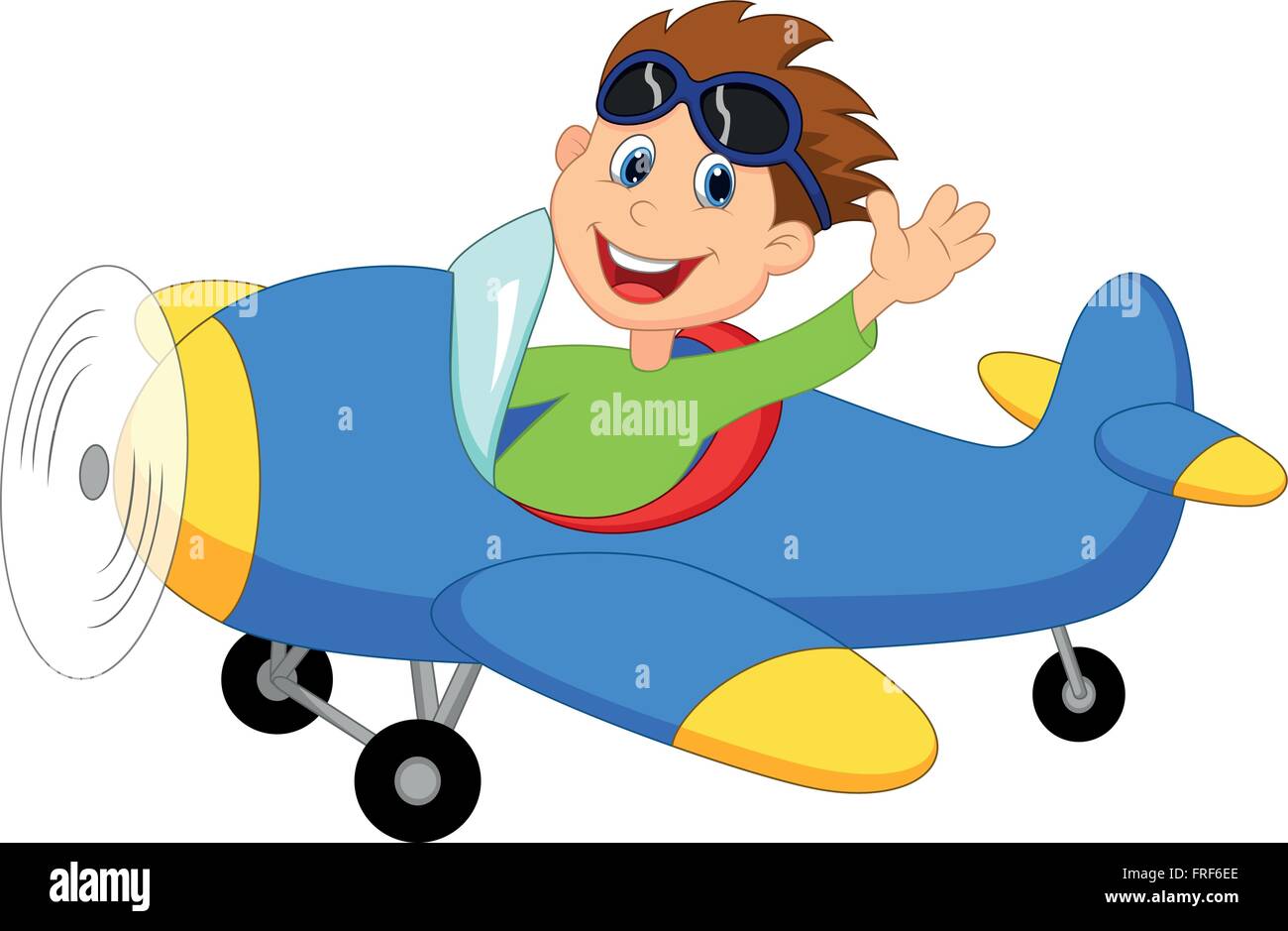 Little Boy Operating a Plane Stock Vector Image & Art - Alamy