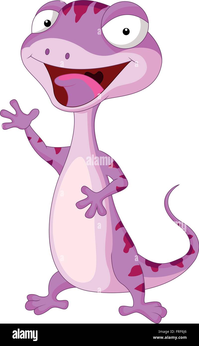 Cute gecko cartoon waving Stock Vector Image & Art - Alamy