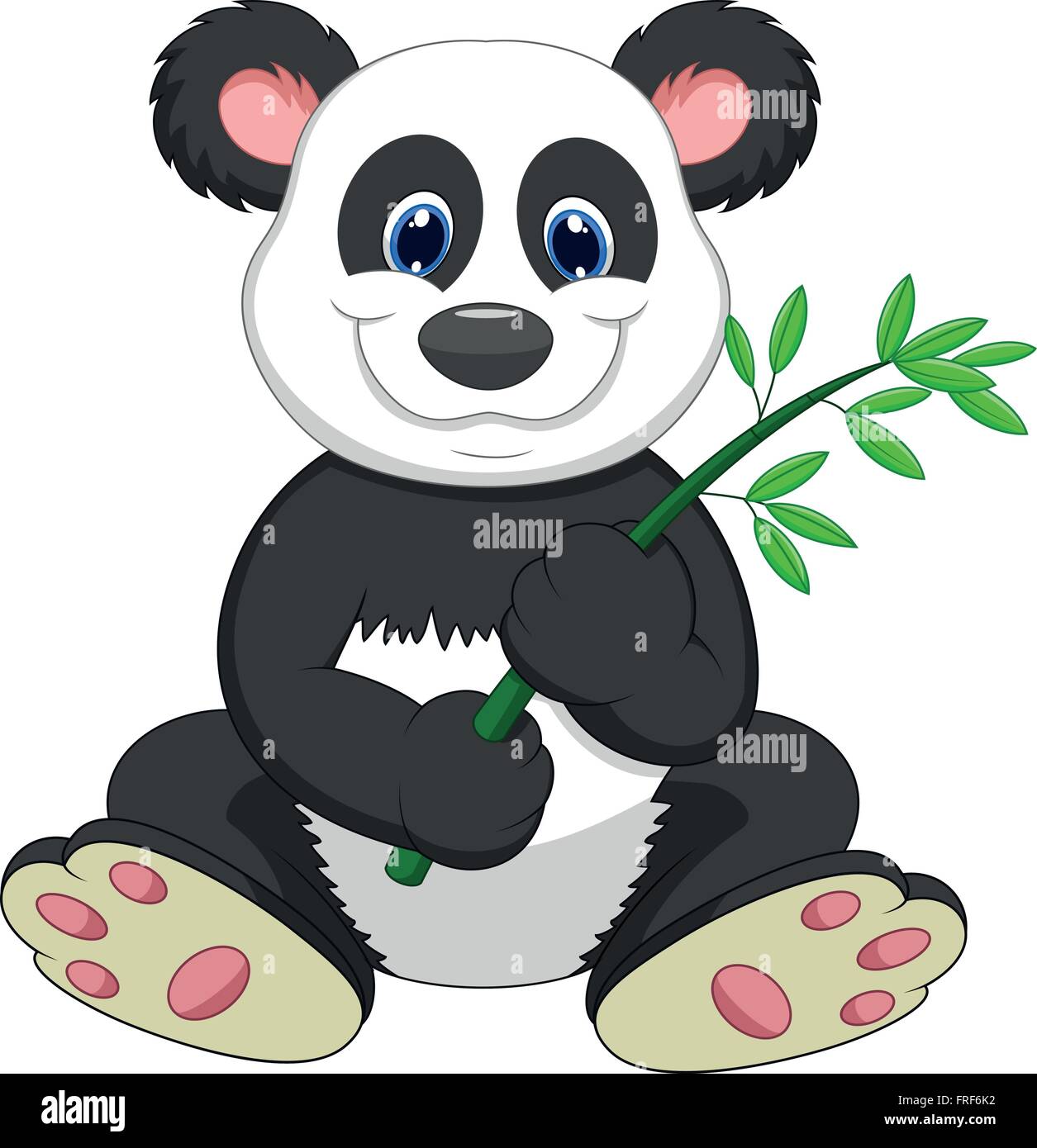 Cute panda cartoon eating bamboo Stock Vector Image & Art - Alamy