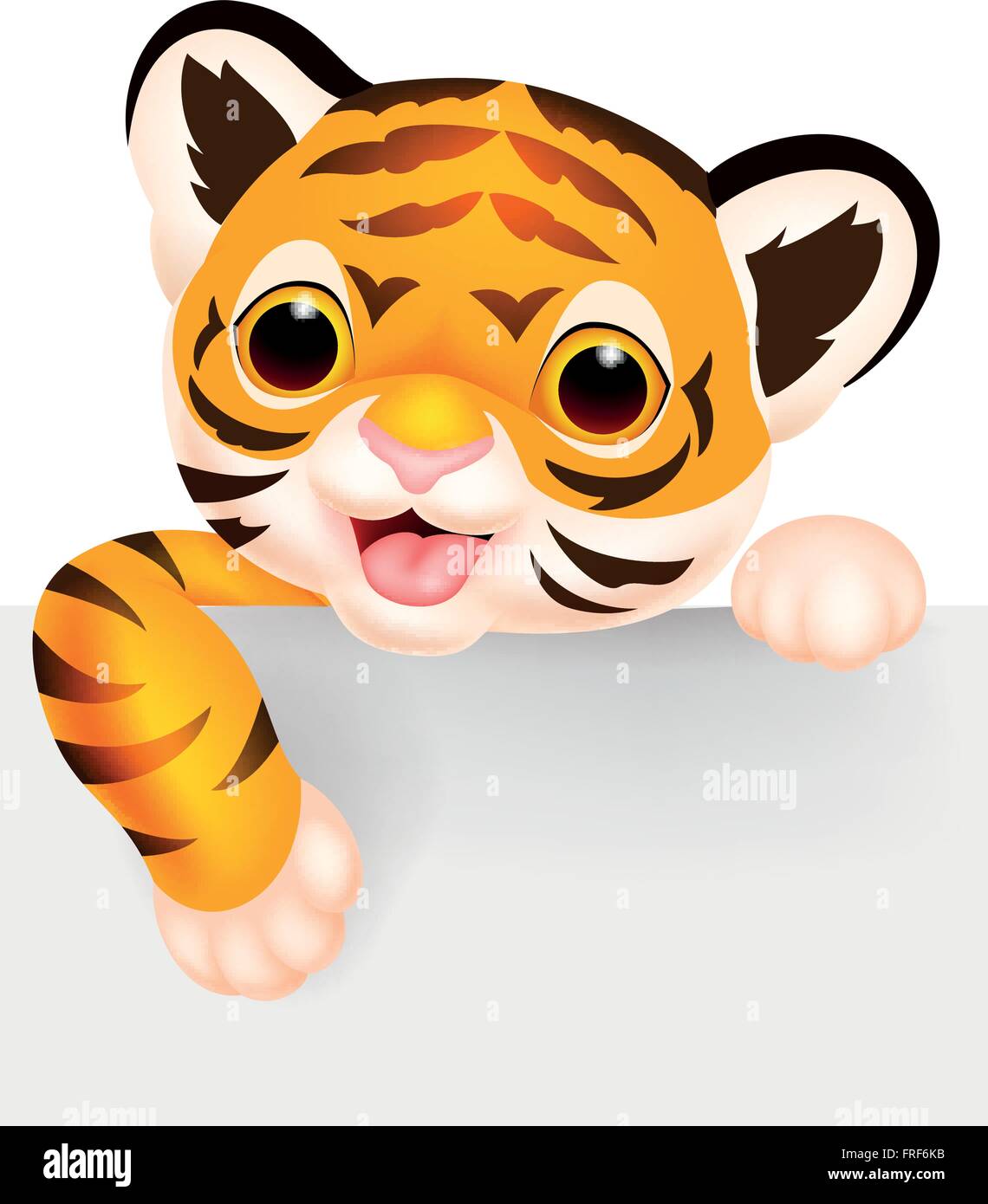 Cute tiger with blank sign Stock Vector Image & Art - Alamy