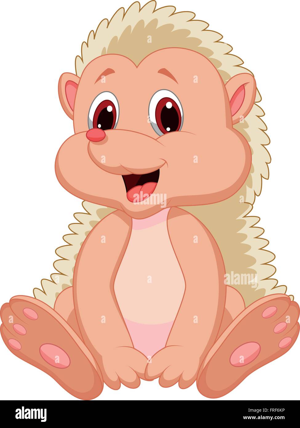 Cute Baby Hedgehog Cartoon Stock Vector Art Illustration Vector
