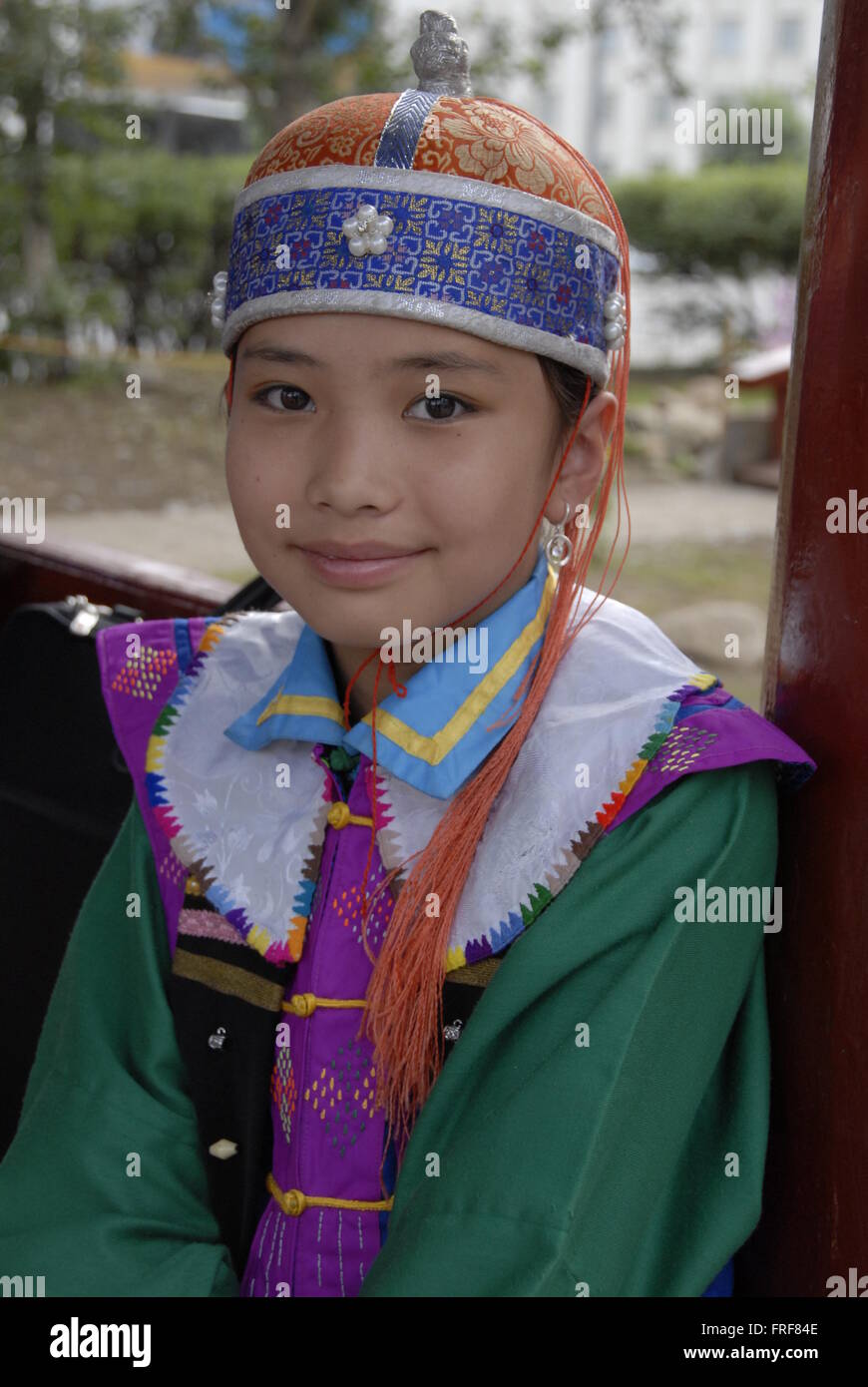 Mongolian girl in traditional costume hi-res stock photography and ...