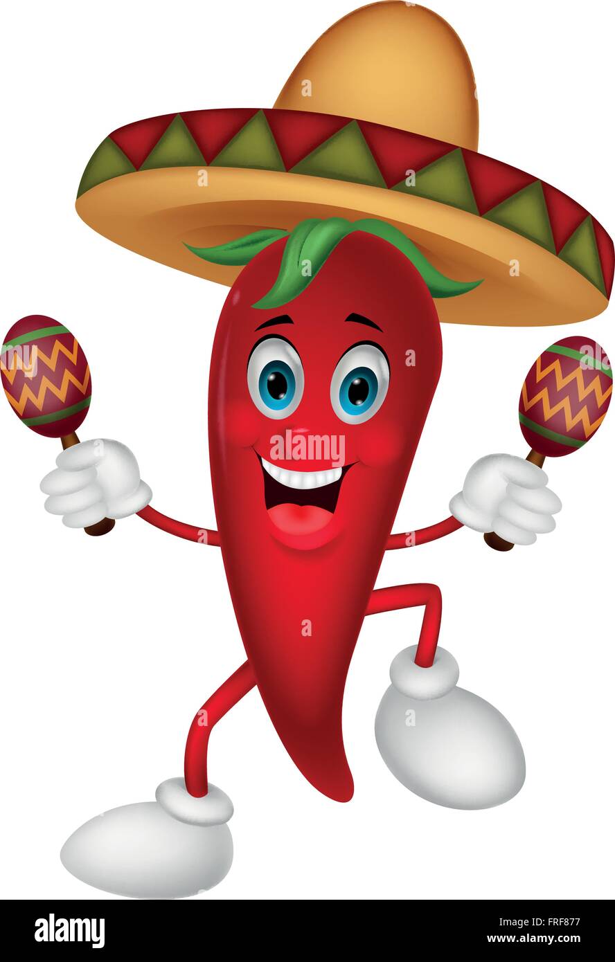 Happy chili pepper dancing with maracas Stock Vector Image & Art - Alamy