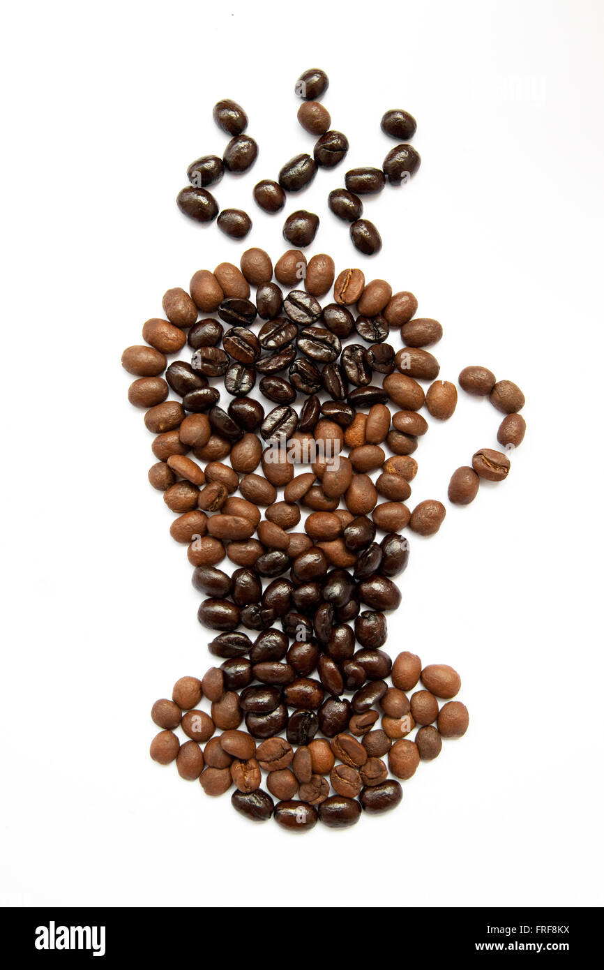 cup of hot coffee made form single coffee beans Stock Photo Alamy