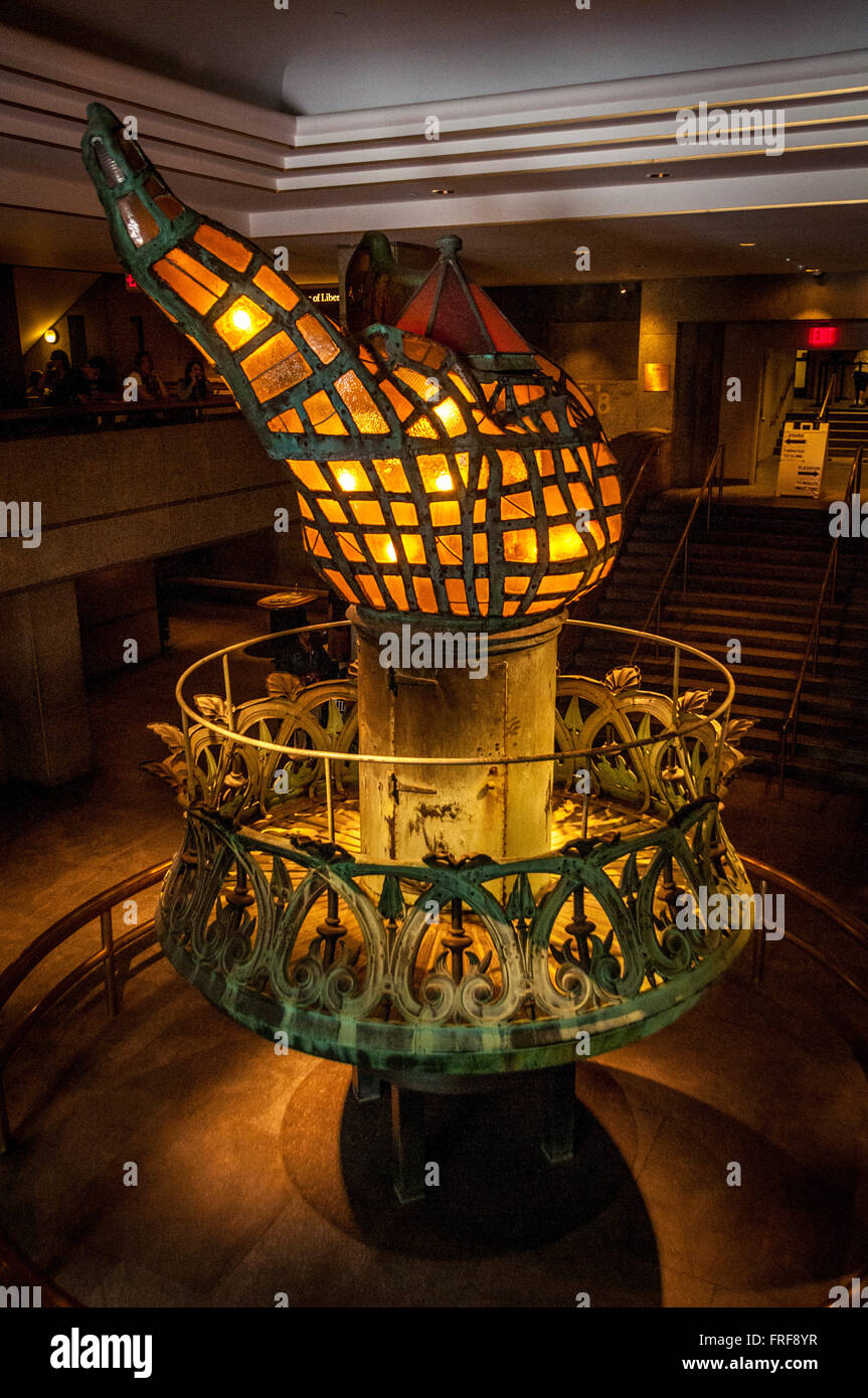 Original 1886 torch and flame exhibit, Statue of Liberty, Liberty