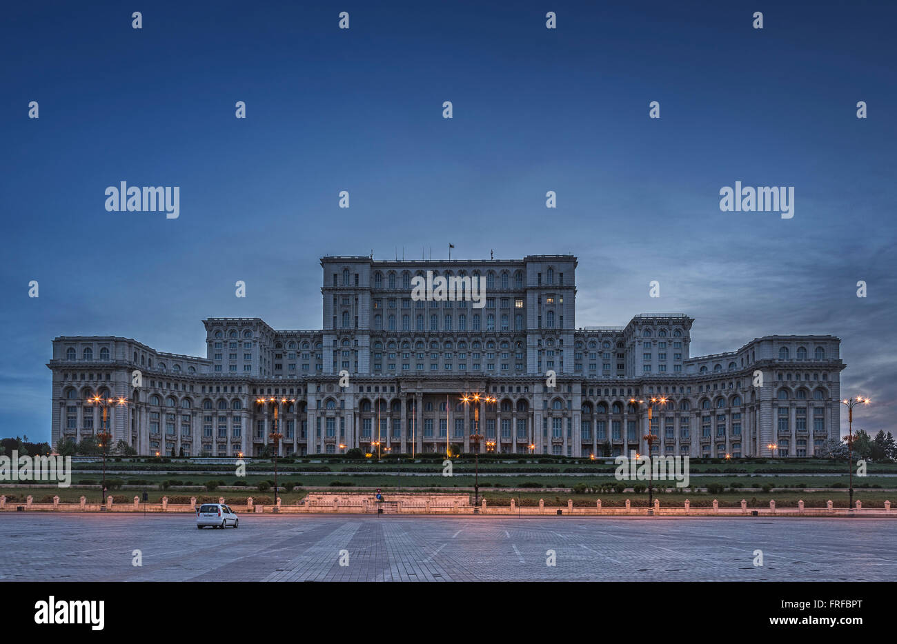Bucharest, Romania - June 06, 2013: The famous Palace of the Parliament (Palatul Parlamentului), People's House (Casa Poporului) Stock Photo