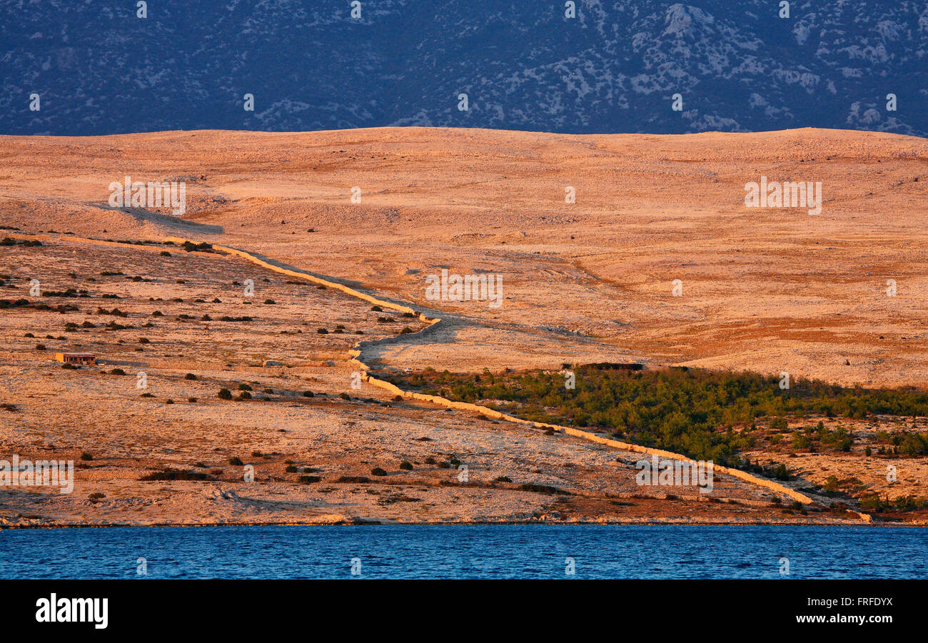 Landscape in island Pag, Croatia Stock Photo - Alamy