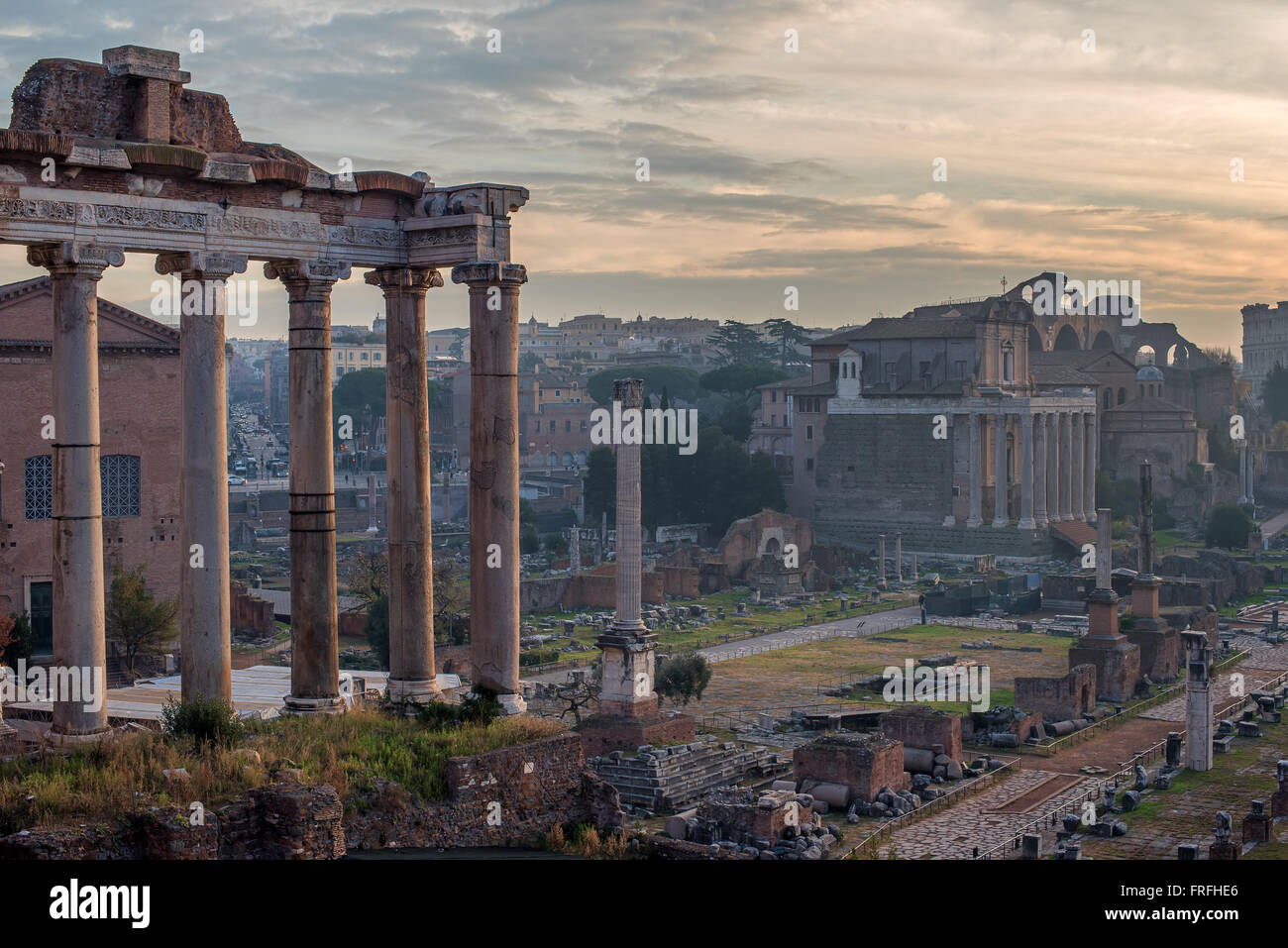Rome, Italy: The Roman Forum. Old Town of the city Stock Photo