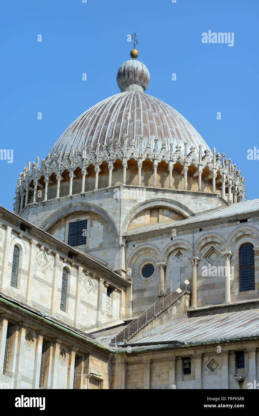 Dome of Cathedral Santa Maria Assunta, Piazza del Duomo, Cathedral Square, Campo dei Miracoli, Square of Miracles, UNESCO World Heritage Site, Pisa, Stock Photo