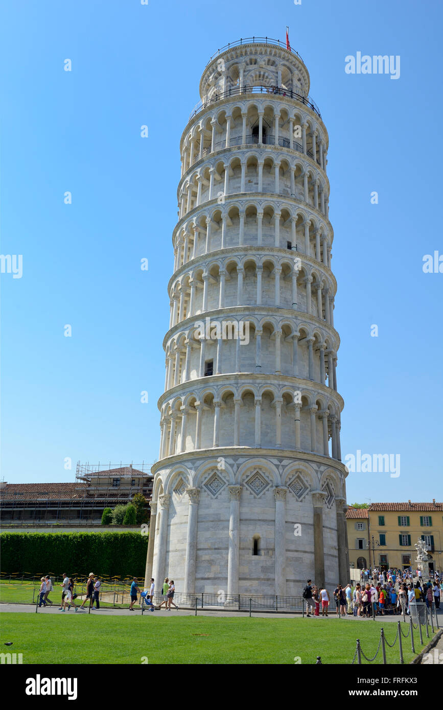 Leaning Tower (Torre Pendente), Piazza del Duomo, Cathedral Square, Campo dei Miracoli, Square of Miracles, UNESCO World Heritag Stock Photo