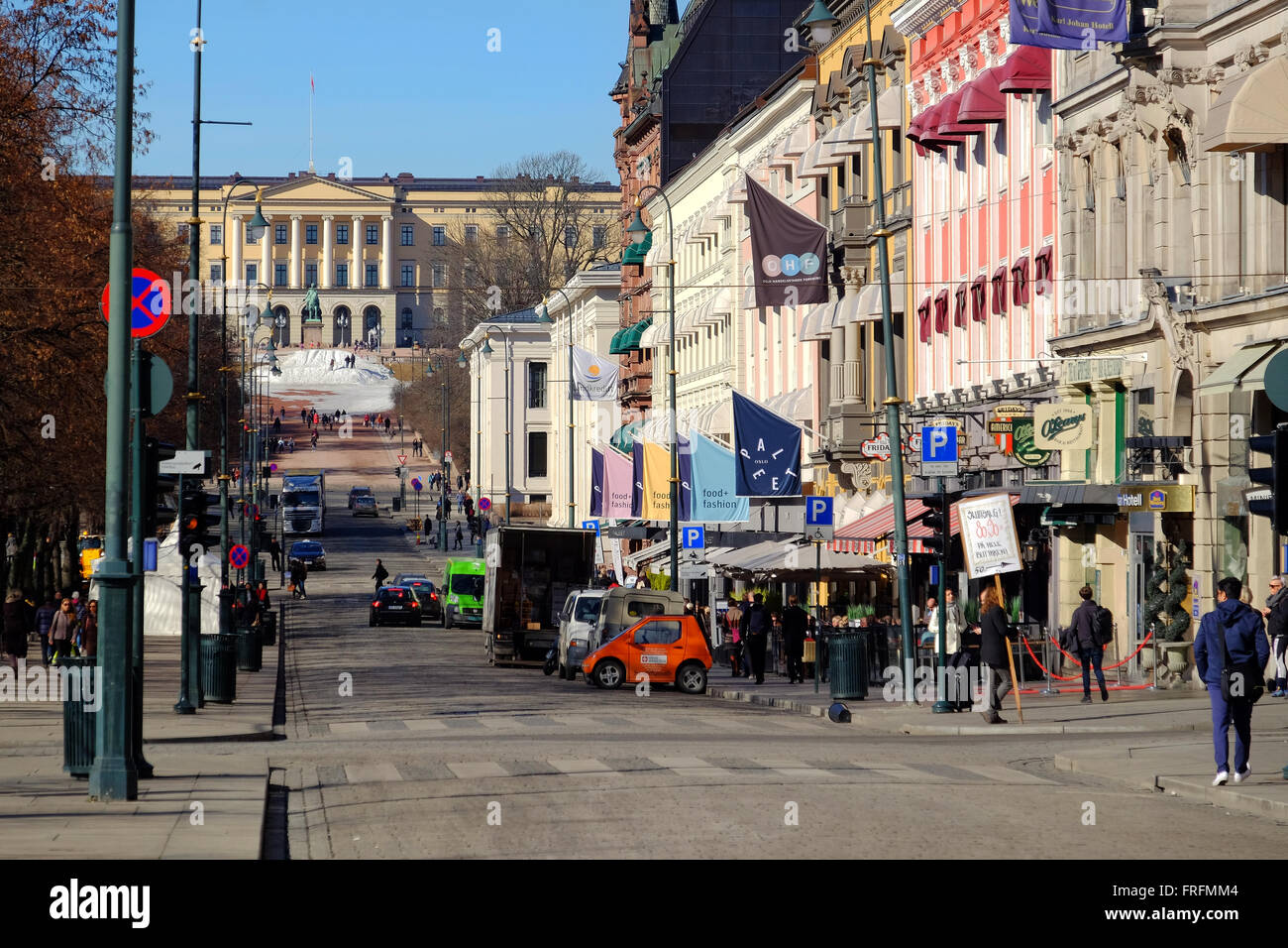 Central Oslo and the Royal Palace, Norway Stock Photo