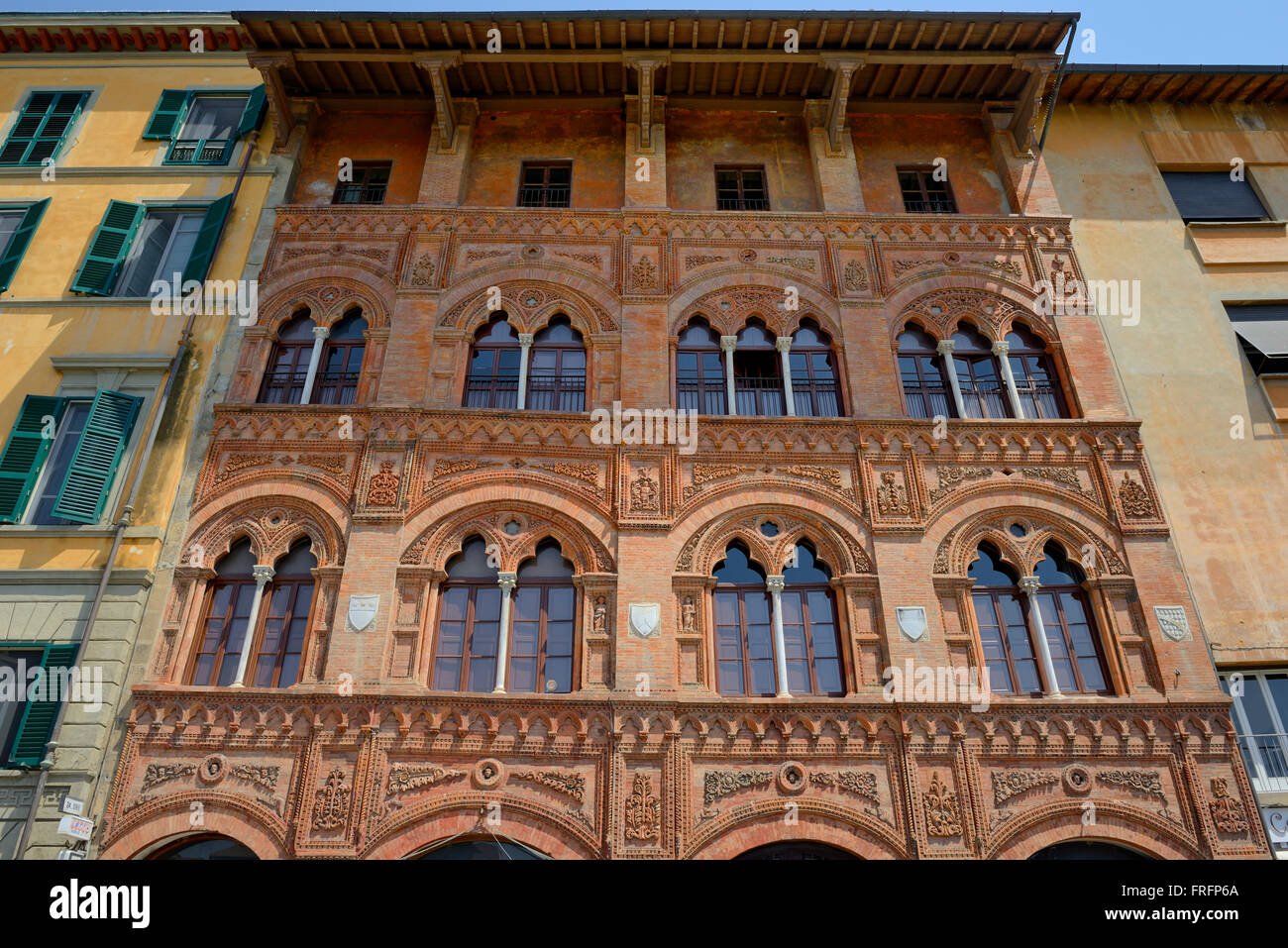 Agostini Palace, Lungarno Antonio Pacinotti, beside the Arno River, Pisa, Toscana, Tuscany, Italy, Europe Stock Photo